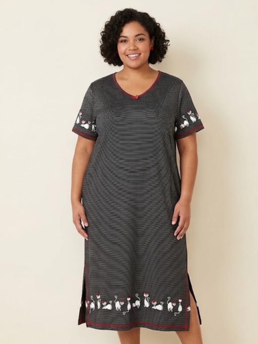 Cute ADDITION ELLE Cotton Cat Maxi Dress Size 2X